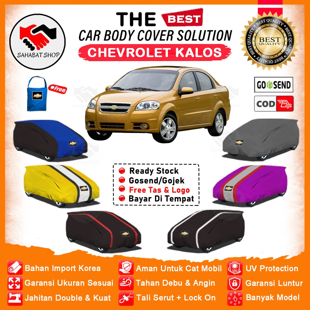 Sahabat Body Cover Mobil Kalos / Sarung Penutup Chevrolet Kalos Outdoor / Mantel Selimut Tutup Mantol Jas Kerudung Pelindung Pembungkus Kelambu Kerodong Tutupan Terpal Bungkus Mobil Sedan Kalos Anti Air Waterproof Model Orange