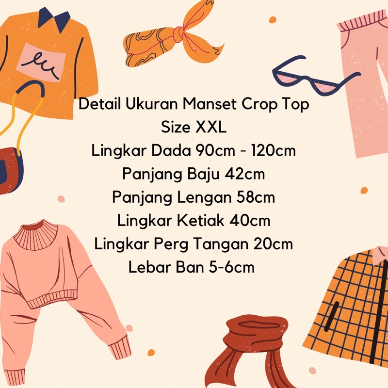 Manset Crop Top Bahan Rayon size XXL