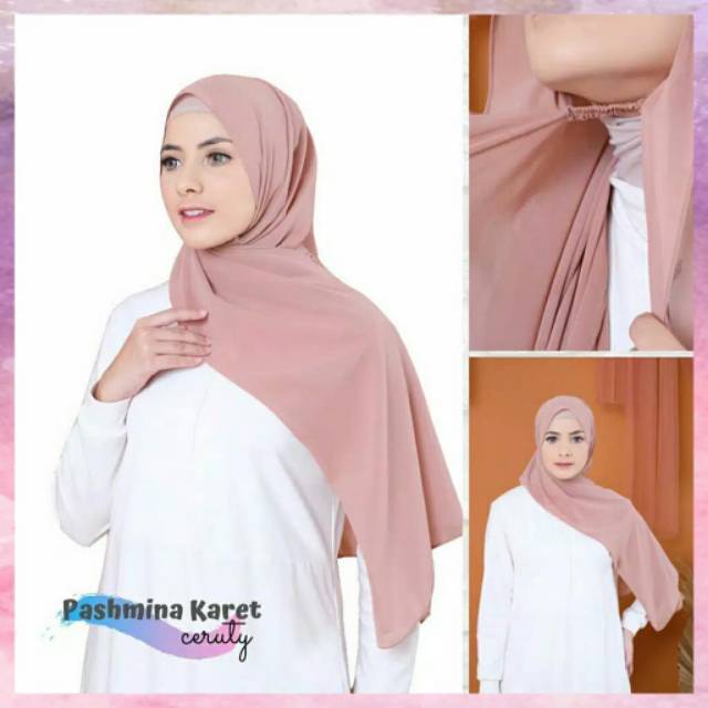 PASHMINA TALI KARET CERUTY BABYDOLL 175X75CM