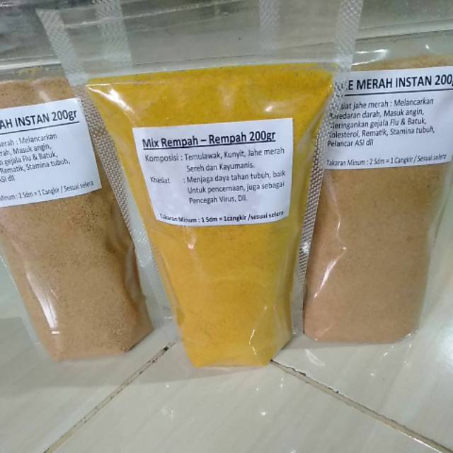 

Jahe Bubuk Komplit dan Jahe Merah Bubuk siap minum