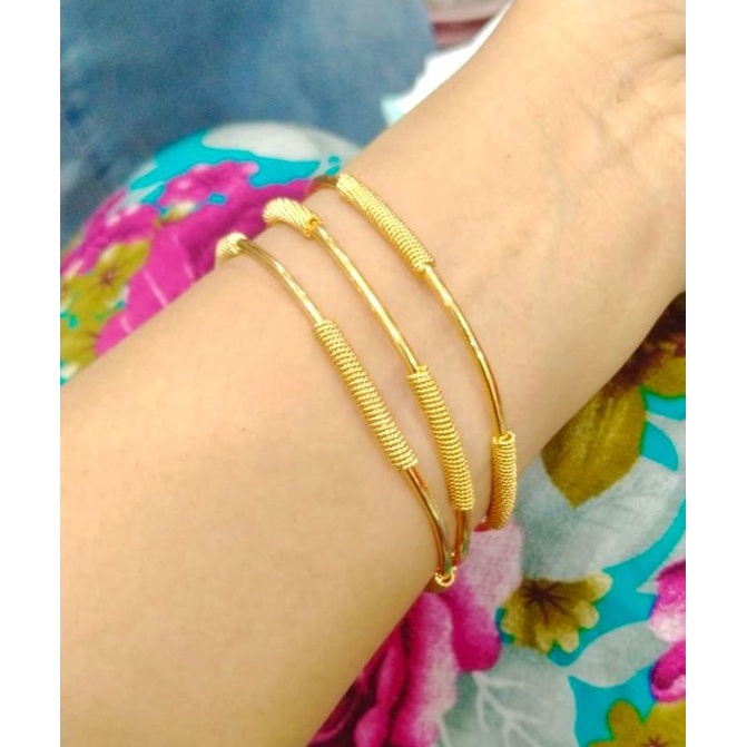 gelang tangan wanita lapis emas//gelang kroncong set 3//gelang