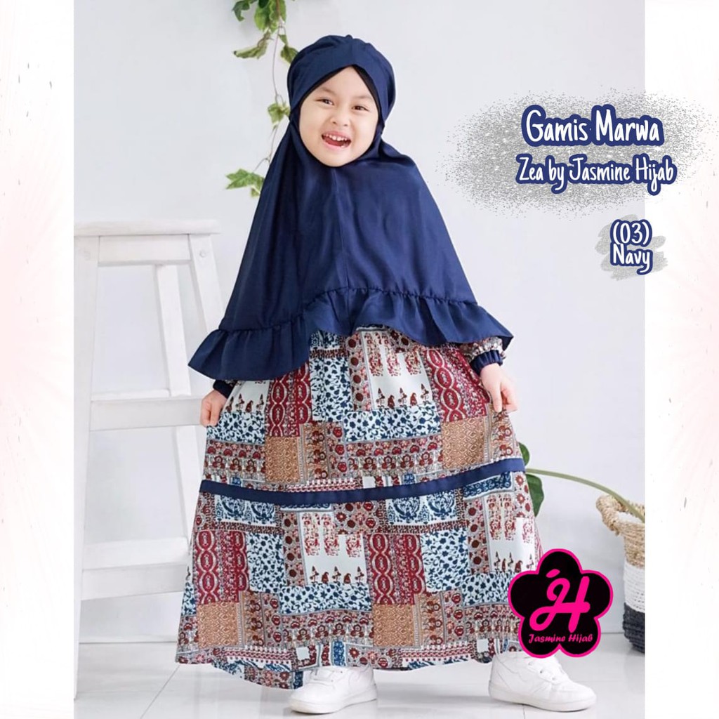 Gamis Anak Set Marwa by Zea (Navy)