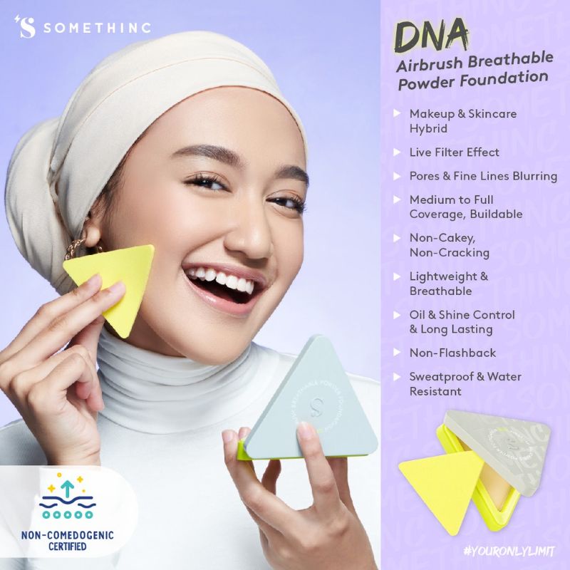 Somethinc DNA Airbrush Breathable Powder Foundation - Bedak Padat