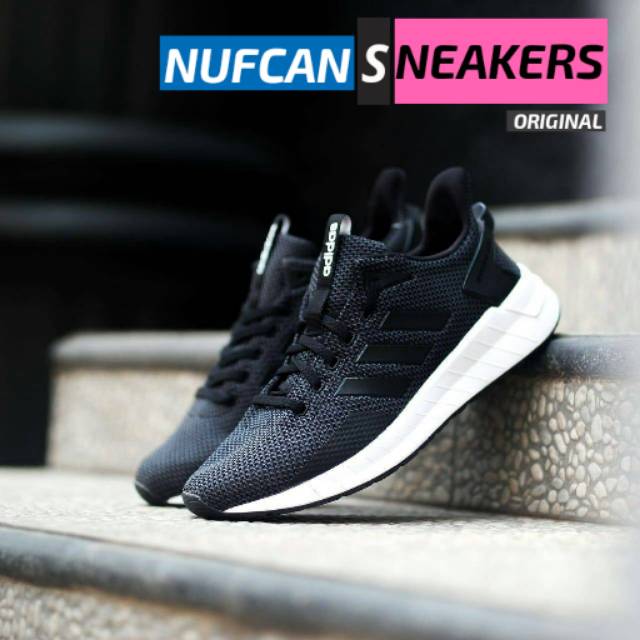 SEPATU COWOK ADIDAS ORIGINAL ADIDAS QUESTAR RIDE BLACK LIST BLACK ORI 100% BNWB
