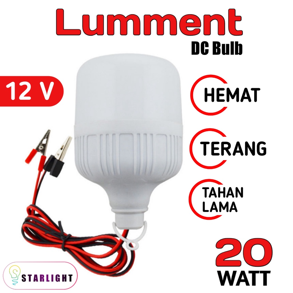 Lumment Lampu LED DC Bulb 12V / Lampu Aki - Cahaya Putih