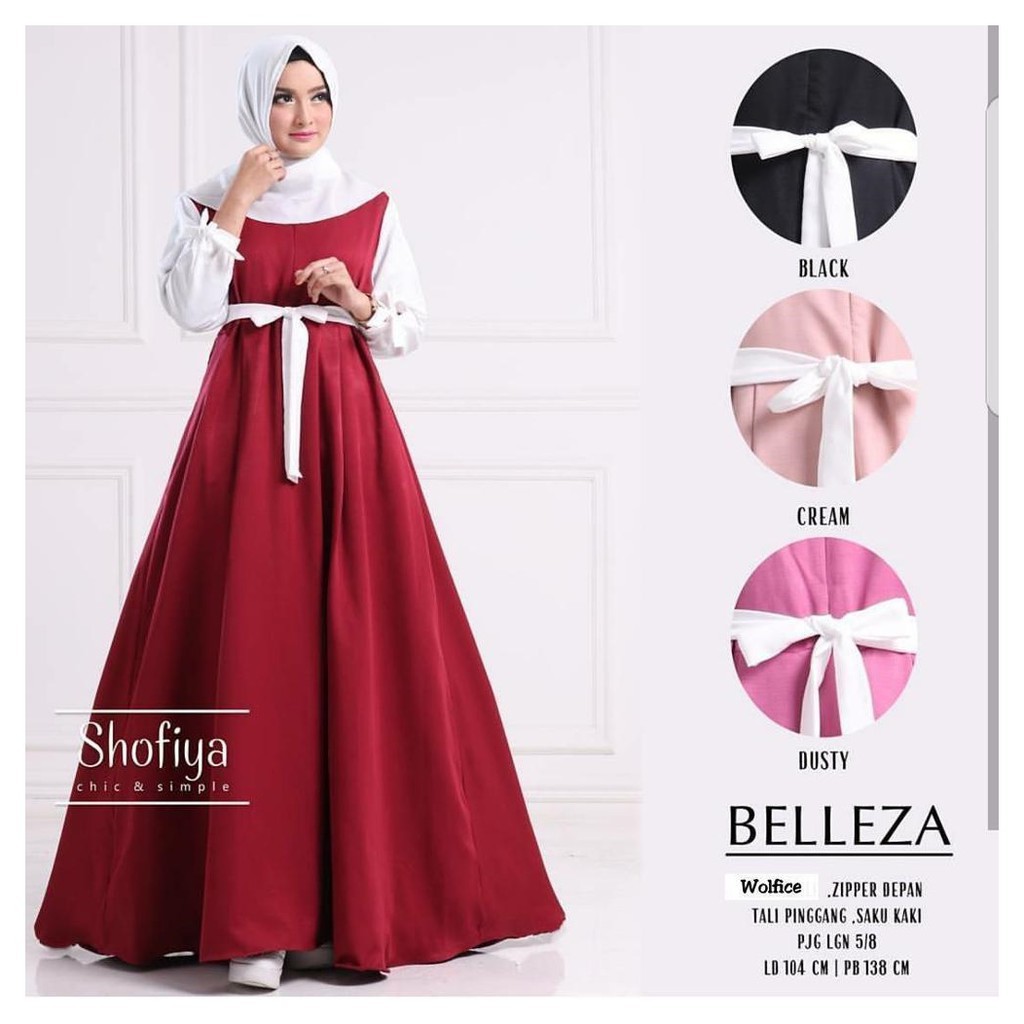 BELLEZA DRESS Ns FC Najibah Gamis Syari asdf Abu Muslim Modis Mo