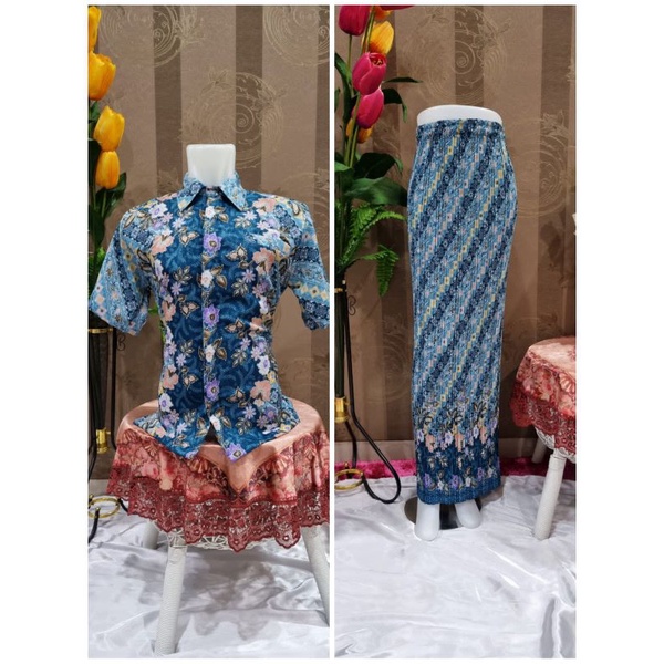 BATIK COUPLE/KEMEJA BATIK COUPLE/BATIK COUPLE LENGAN PENDEK/ROK PLISKET COUPLE/SET ROK TERBARU/SET COUPLE KONDANGAN