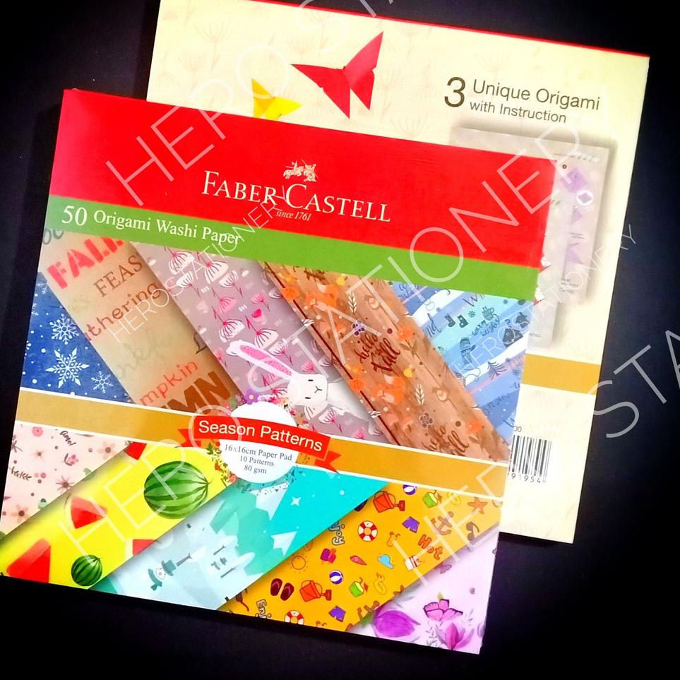 

(PROMO SHZ73) Faber-castell washipaper kertas origami paper season patterns 10 motif 50 lembar ⁎