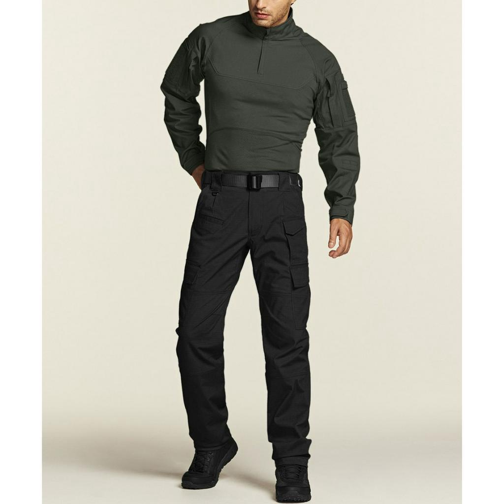 Men Ripstop Cargo Tactical Pant Black Original - Celana Pria Outdoor Branded C007