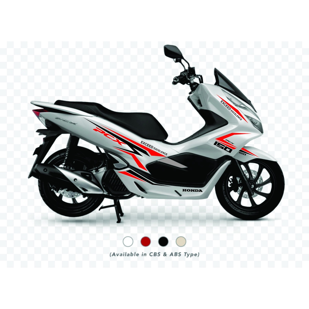 0287 STRIPING PCX 150 CUTTING STIKER - STIKER PCX 150 HITAM MERAH PUTIH - KODE BARANG : CB-PCX-12