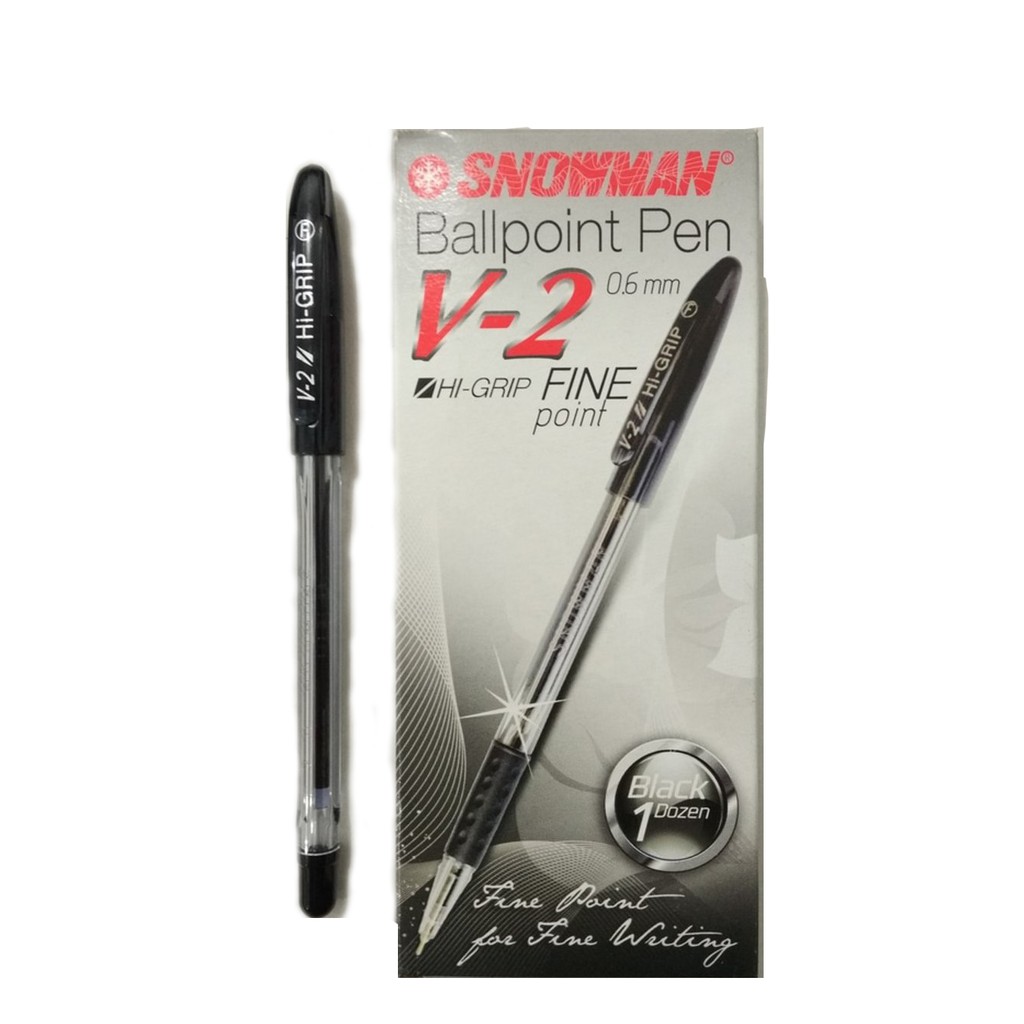 Pen Snowman V-2 0,6 mm Hitam / Biru