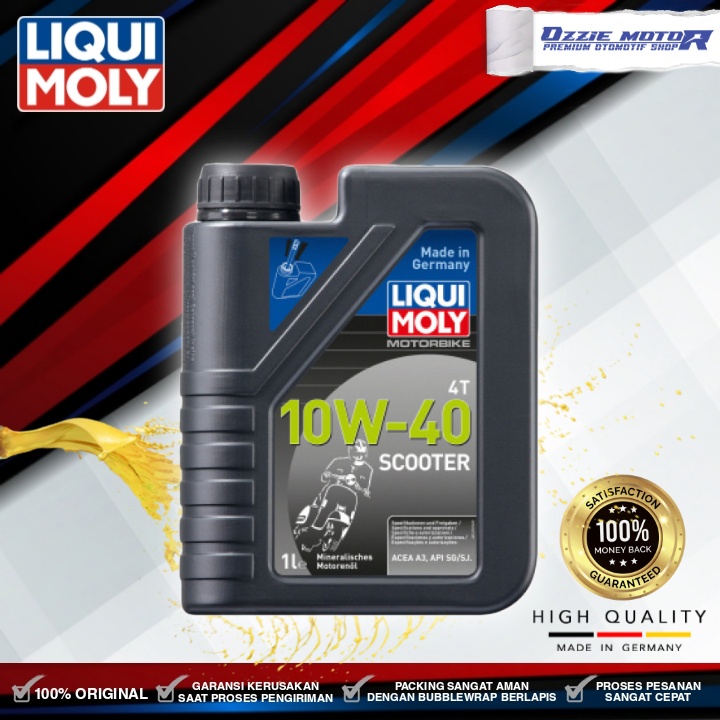 LIQUI MOLY SCOOTER 10W40 4T 1L FULLY SYNTHETIC BONUS ENGINE FLUSH