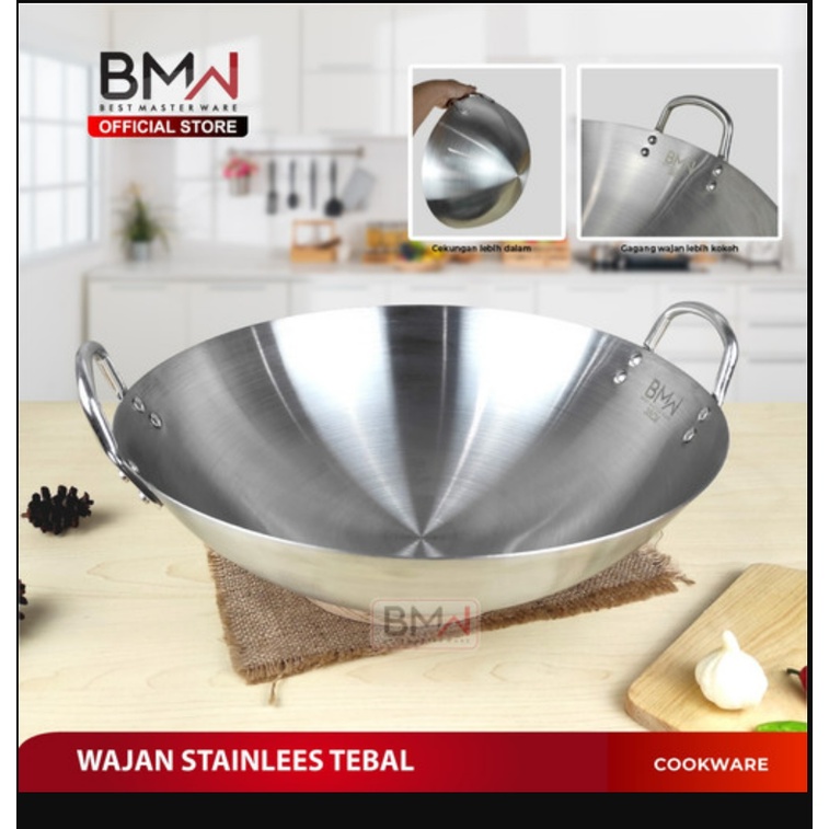 BMW WAJAN KUALI MINI STAINLESS BEST MASTER WARE UKURAN 22CM, 24CM, 26CM, &amp; 28CM | WAJAN DAPUR | KUALI DAPUR | WAJAN MASAK | KUALI MASAK