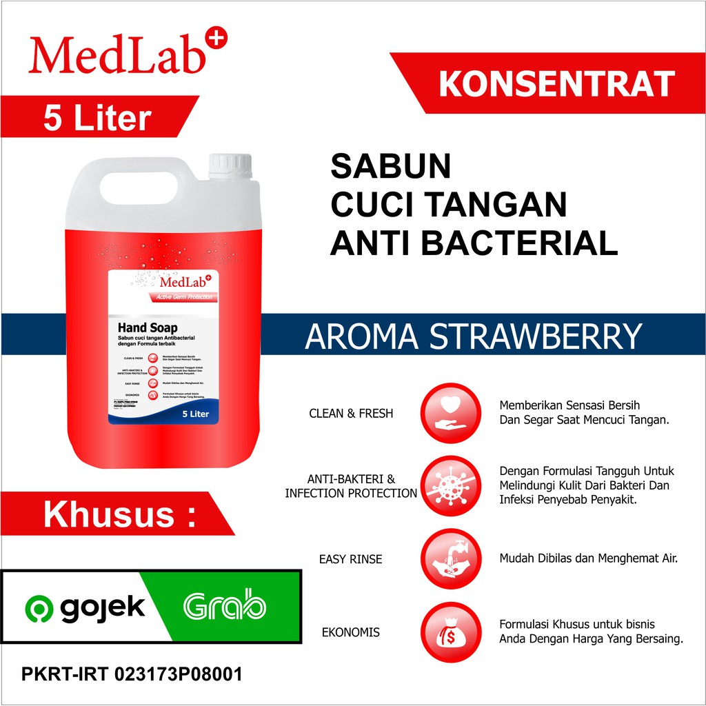 Hand Soap Sabun Cuci Tangan Medlab Konsentrat 5 Liter (Khusus GOJEK / GRAB)