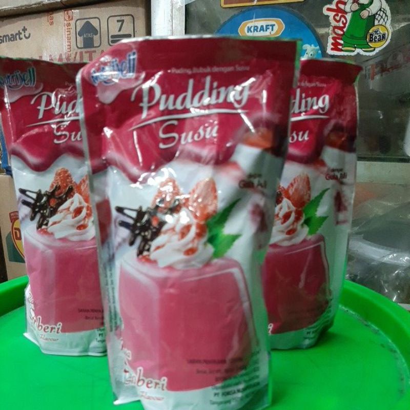 

Pudding Susu Nutrijell rasa Stroberry