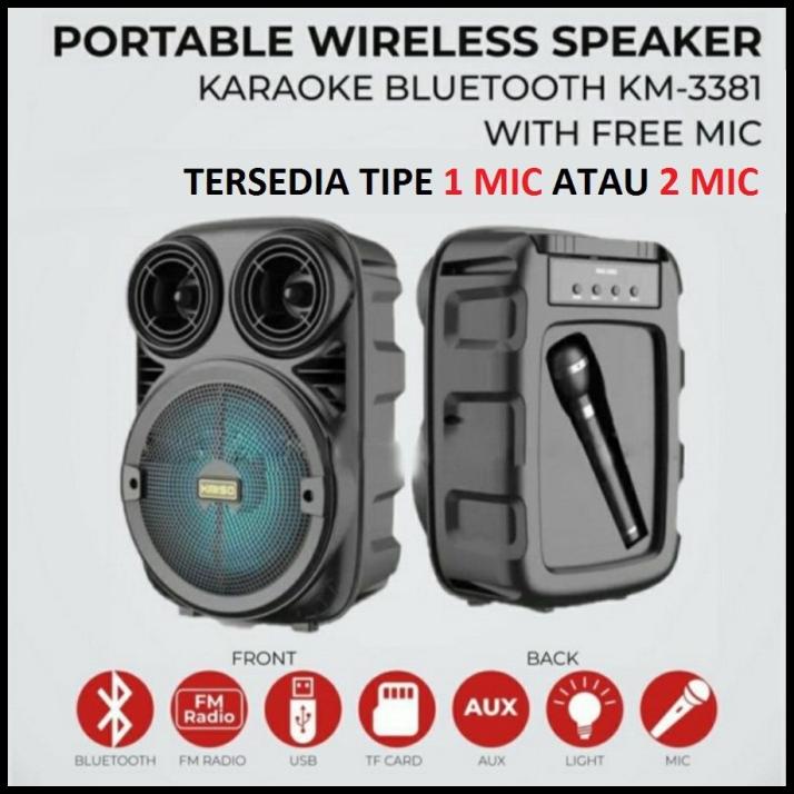 Speaker + Mic Portable Wireless Bluetooth Karaoke Meeting Besar 6.5"