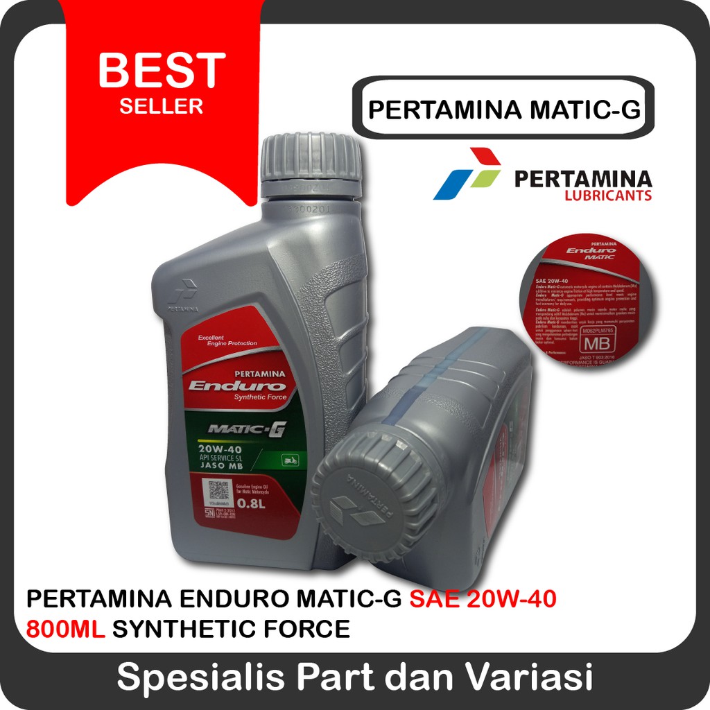 Enduro Matic-G Pertamina 800ml 20w40 Oli Motor Scooter Matik 0.8L