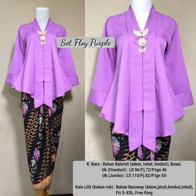 SET KEBAYA  FLOY UNGU kebaya  murah kebaya  modern  