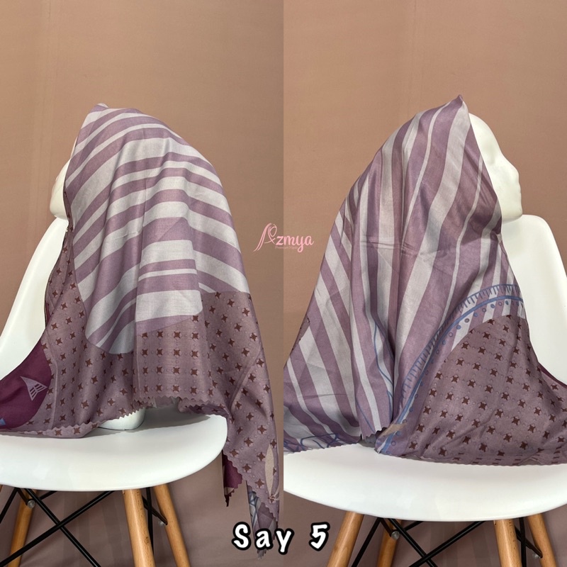 HIJAB INSTAN ZIPPER Voal Lasercut Motif Jilbab Segiempat Instan Resleting