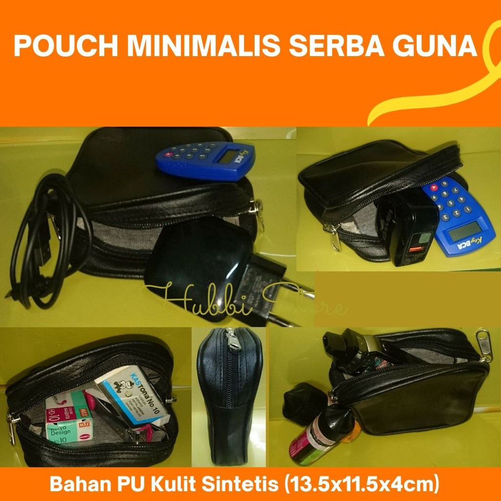 Pouch Serba Guna Kulit Sintetis / Pouch Kosmetik / Dompet Coin