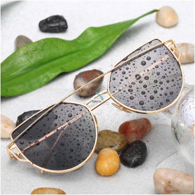 Wanita Kacamata Hitam Gaya Mata Kucing Metal Cat Eye Women Sunglasses