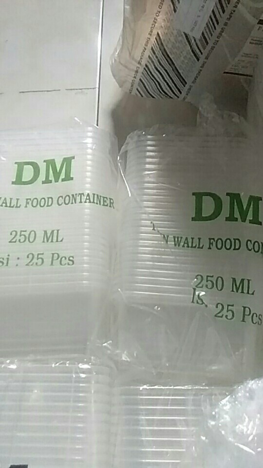 Thinwall Food Container 250ml Kotak/tempat Penyimpanan Makanan/cup Salad/cup Puding/ Dessert Box