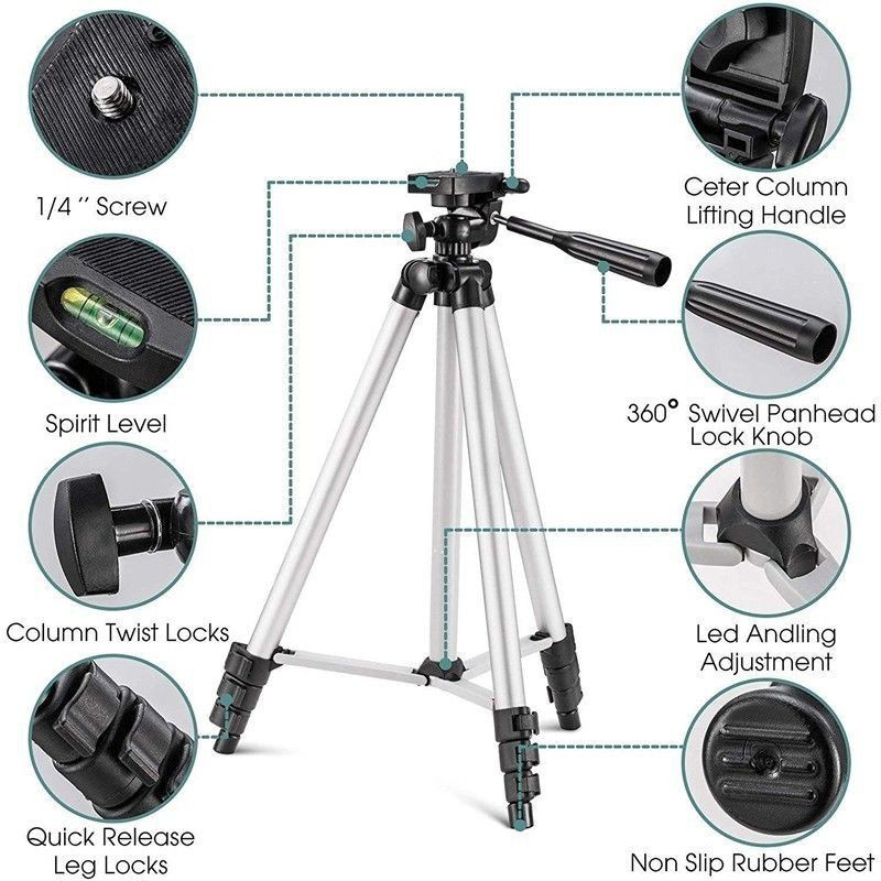 3888 TRIPOD BLUETOOTH DK3888 Kaki 1.5 METER+ REMOTE BLUETOOTH SUPER