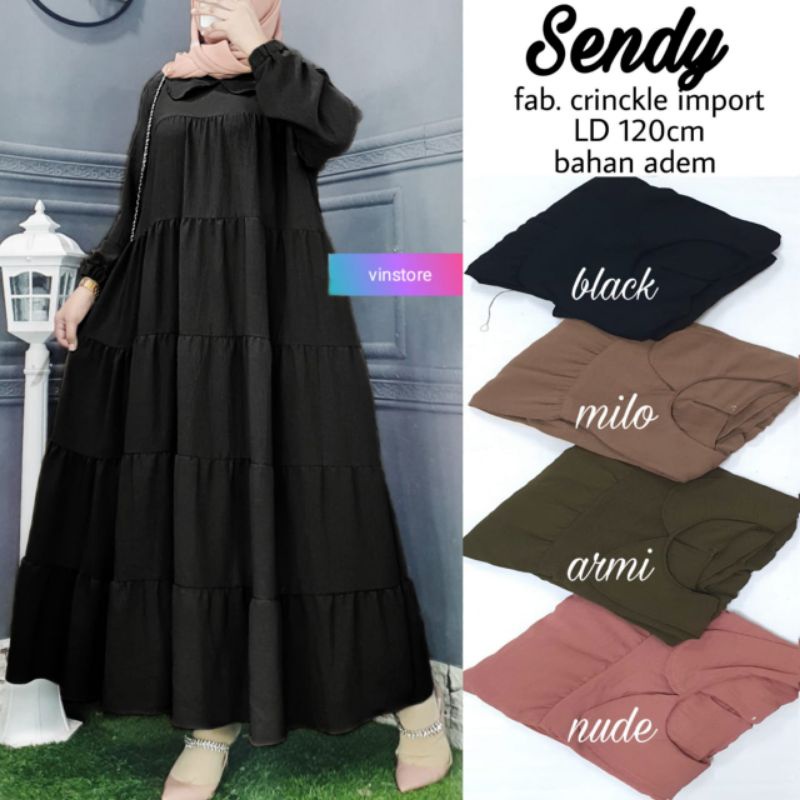 GAMIS MIDI DEWASA NEW FAB CRINKLE IMPORT SENDY MIDI BY VINSTORE IMPORT