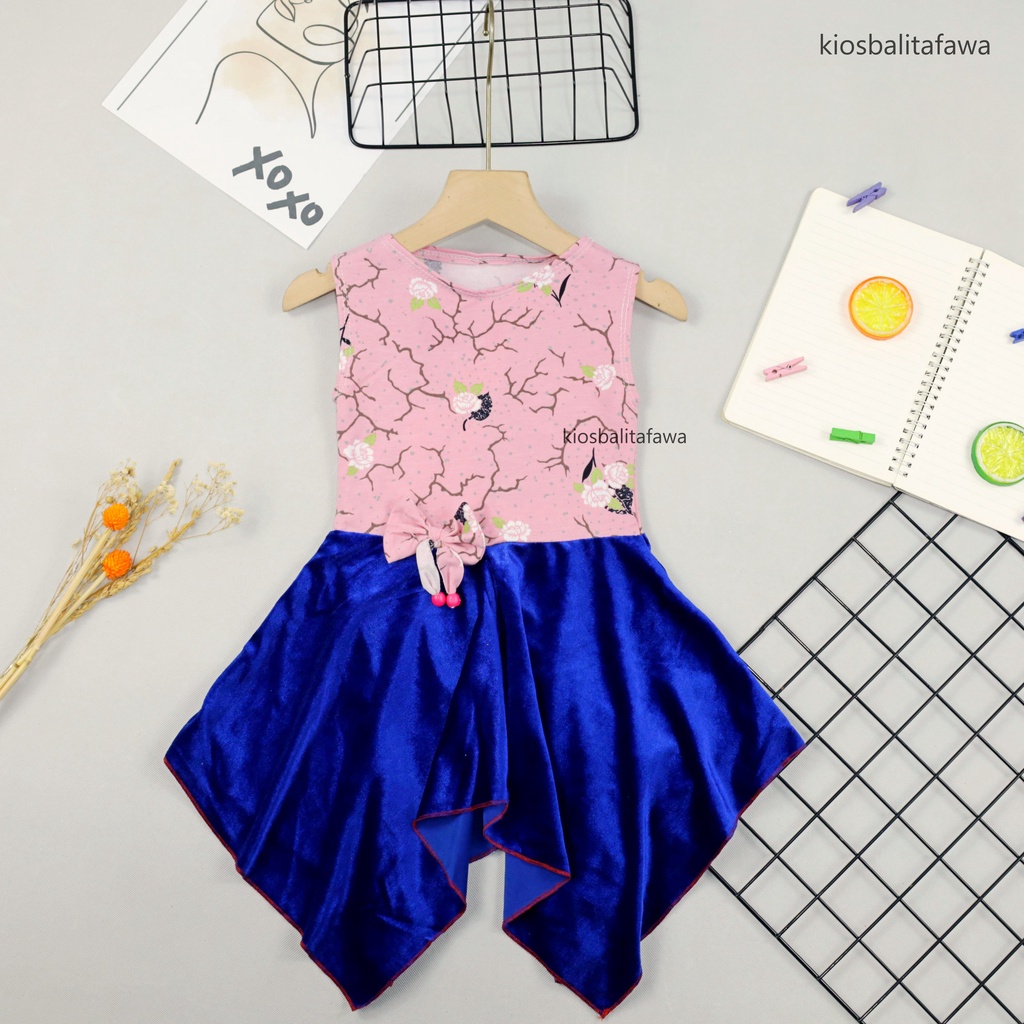 Dress Alona uk 1-2 Tahun / Dress Balita Dress Anak Cewek Dress Import Dress Yukensi Dress Murah