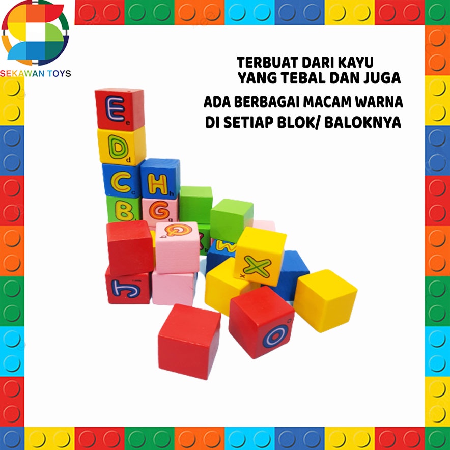 Mainan Balok Kayu Versi Angka  / Mainan Anak Block Kayu Angka 165A