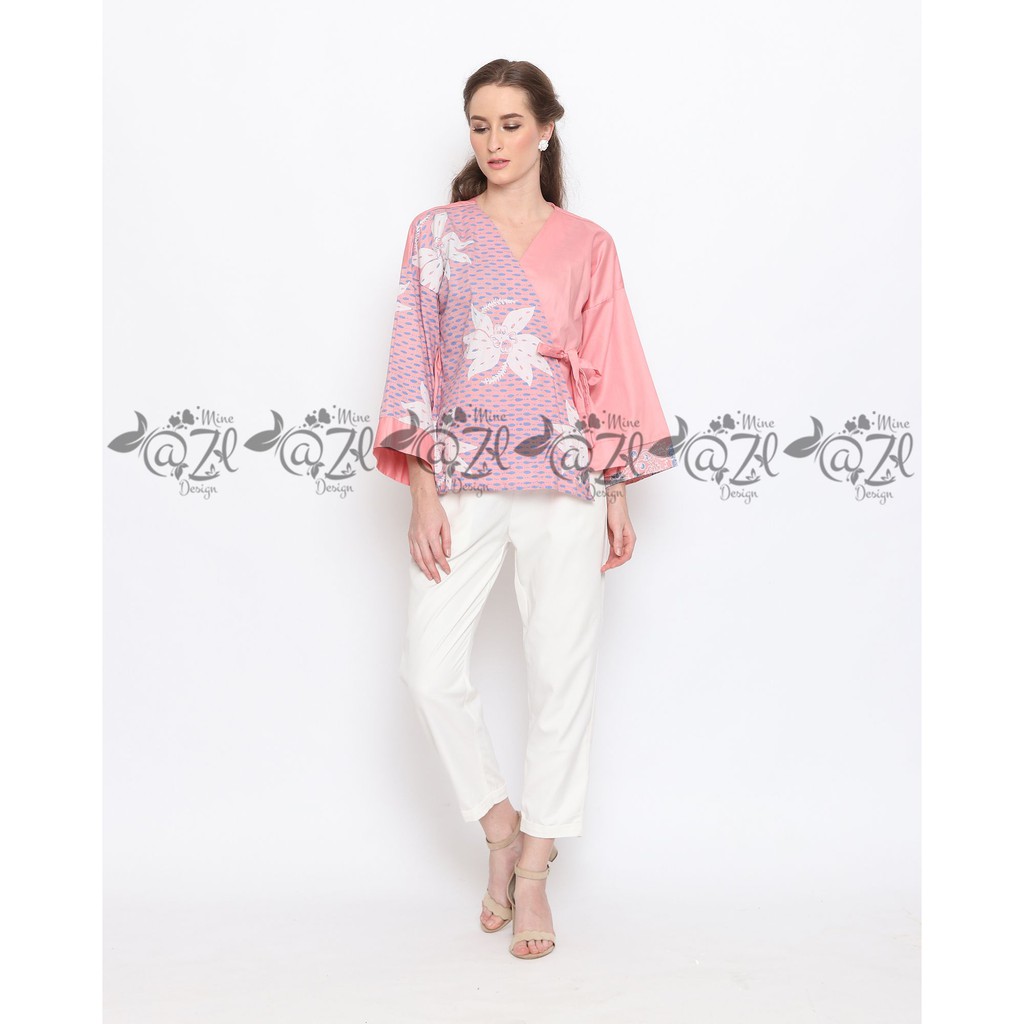 ADILA OUTER BATIK AZLMINE DESIGN DUSTY PINK