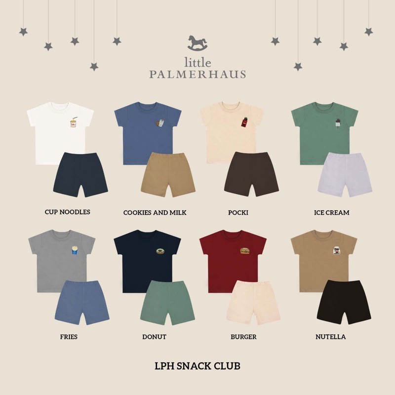 Setelan Anak Baju Pendek Celana Pendek Little Palmerhaus Snack Club 1-6 Tahun