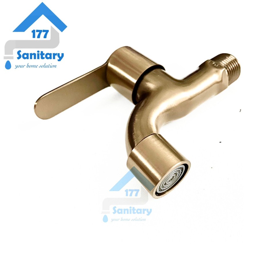 Kran Tembok Stainless 304/01B - Keran air Taman Warna Brown Coklat Antik Unik Brass Faucet SUS304