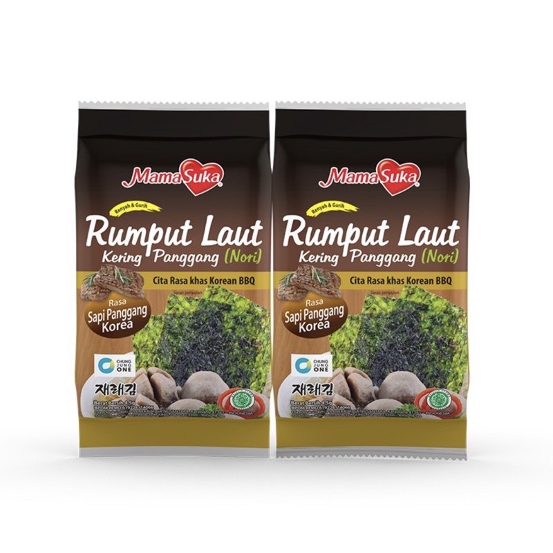 Rumput laut mamasuka 4,5gr 2pcs ori/spicy/salted