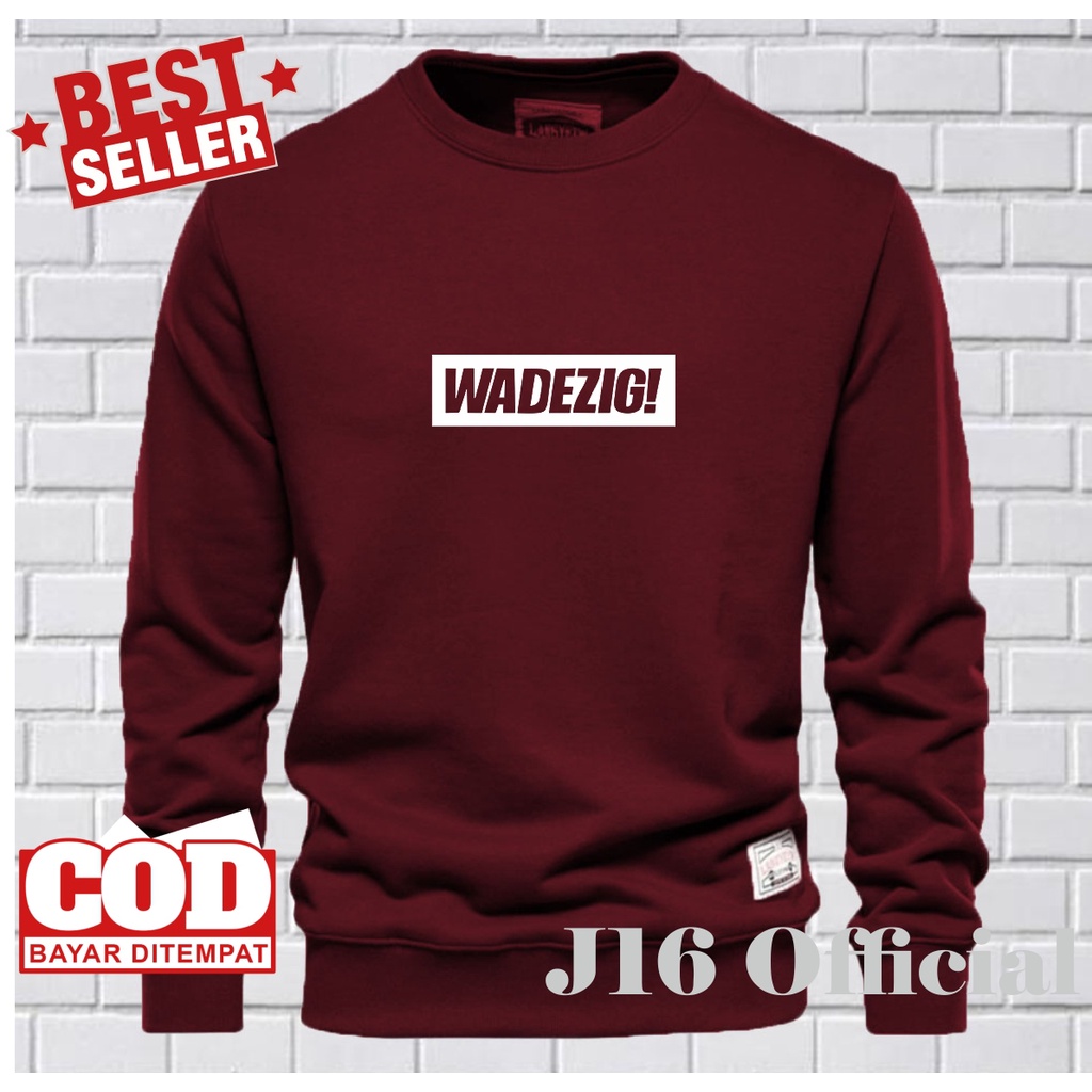 WDZG Crewneck Sweater Distro Pria Bahan Fleece Tebal Premium