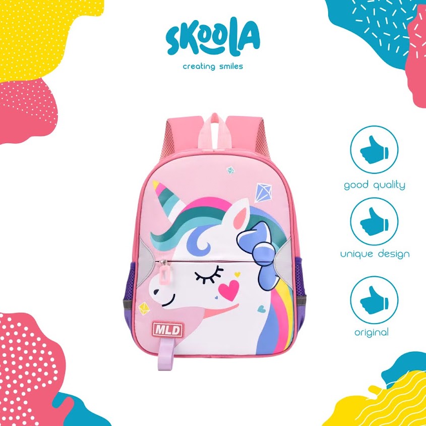 Skoola Tas Sekolah Anak Perempuan PAUD TK Ransel Unicorn Rabbit Cat - Noia