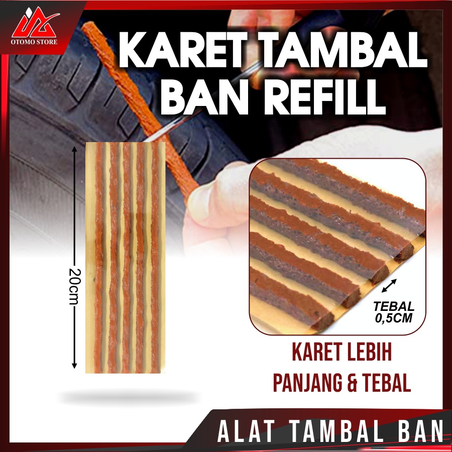 KARET CACING TAMBAL BAN TUBELESS Karet Cacing Tambal Ban Tubles Per Lembar Isi 5 Stik High Quality