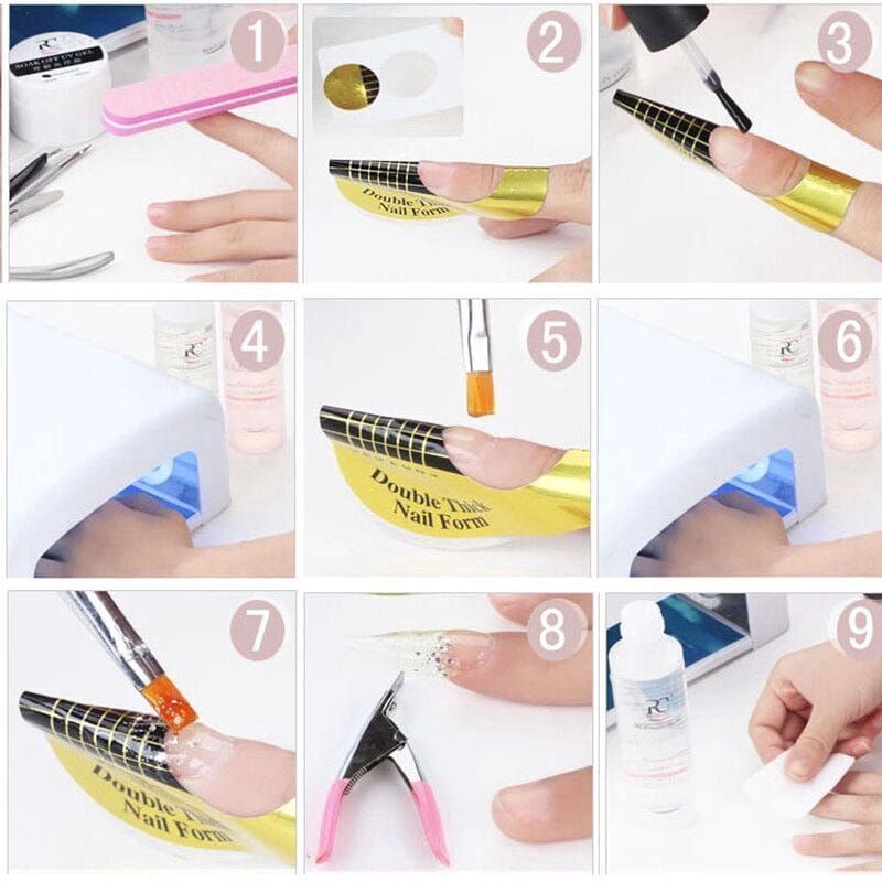 1 PCS nail form kertas extension nail glue acrylic