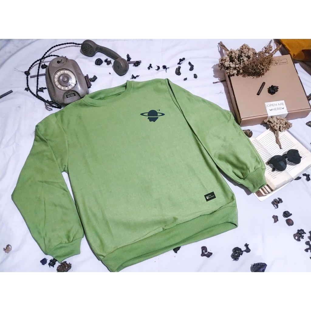 [COD] SWEATER PRIA WANITA Planet Boy CREWNECK HITS MURAH OOTD DISTRO [AESTHETIC]-Avocado