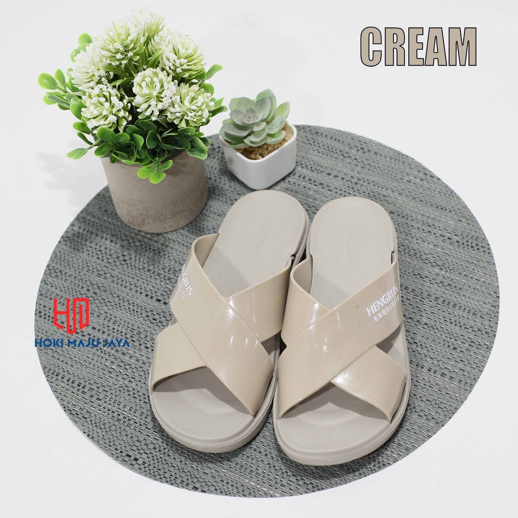 Sandal wanita tali silang minimalis slip on ringan HENGRUN 36 - 40