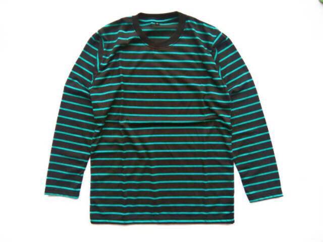 KAOS STRIPE LONG DOMINAN HITAM TOSCA COTTON PREMIUM