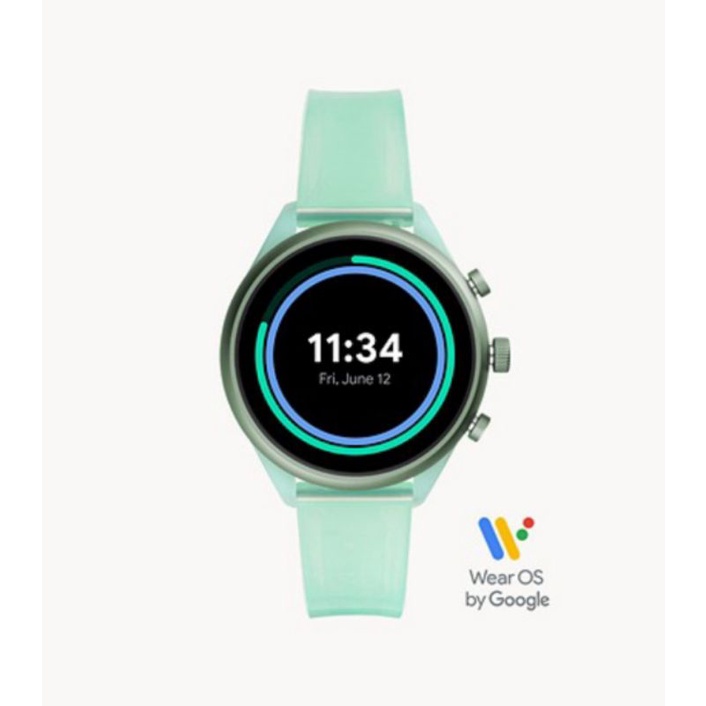 Jam Fossl Gen 4 Sport Mint Jelly Silicone Smartwatch FTW6057 Original