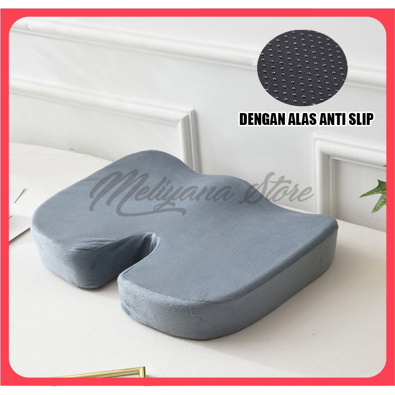 Bantal Alas Duduk Gel Kursi Kantor Jok Mobil Terapi Nyeri Tulang Ekor Memory Foam