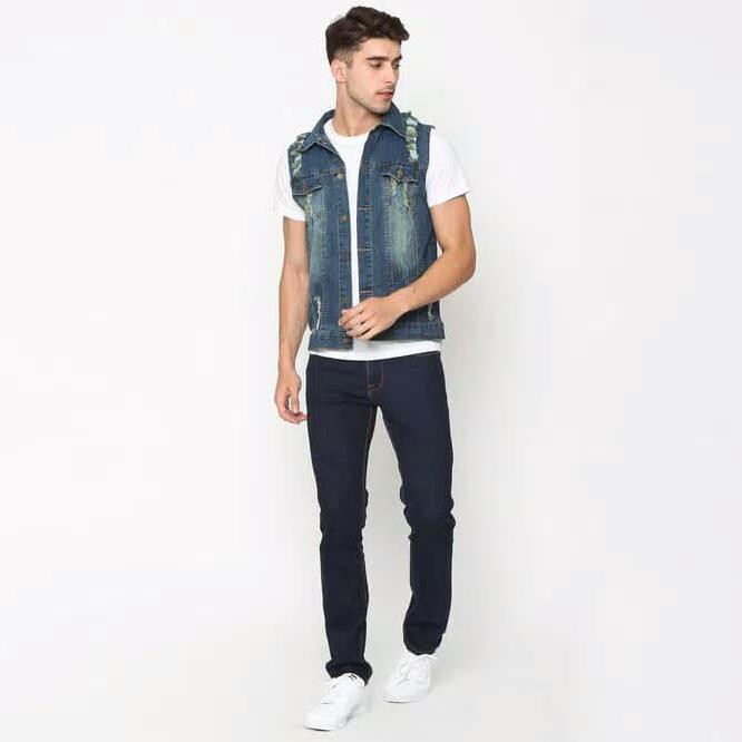 3t8x jacky okechuku rompi jaket jeans denim fashion pria - biru, xl qfh0