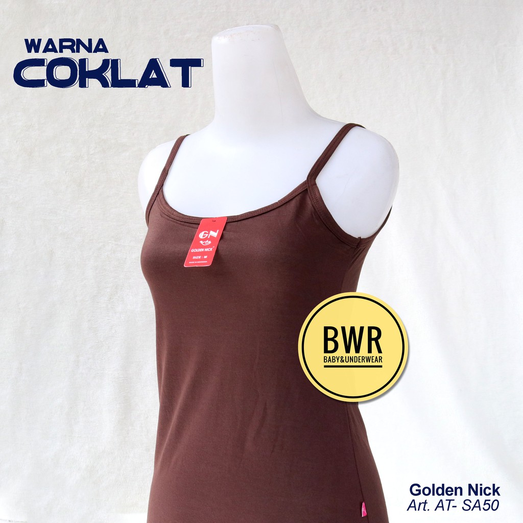 TANGTOP Golden Nick AT- SA50 Tali KECIL | Kaos Tank Top Wanita Singlet Warna KECIL - Bwr