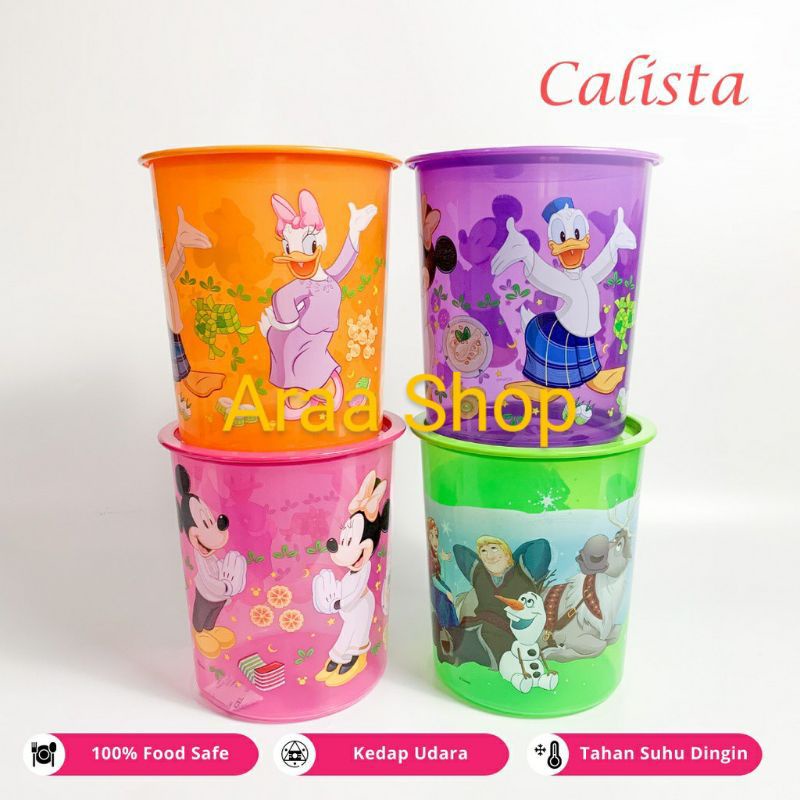 CALISTA Aneka Toples Kue Kering Kacang Plastik Kedap Udara Tutup Clip Drat Tekan Tebal Bagus Lucu