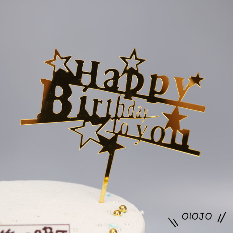 Selamat Ulang Tahun Kue Topper Huruf Perlengkapan Pesta Kue Toppers Selamat Ulang Tahun Kue Hitam