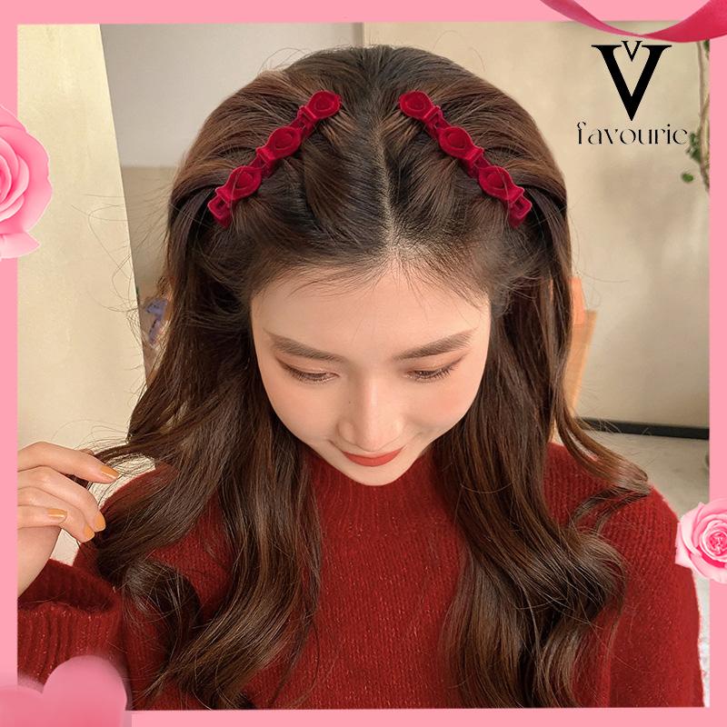[COD]Flocking Hair Clip Side Hiasan Kepala Artefak Rambut Musim Gugur Dan Musim Dingin-FA