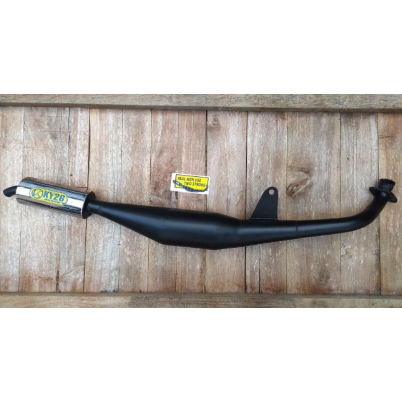 Knalpot standar racing yamaha Alfa Champ perut hitam by KY26 Racing ( Non Tameng )
