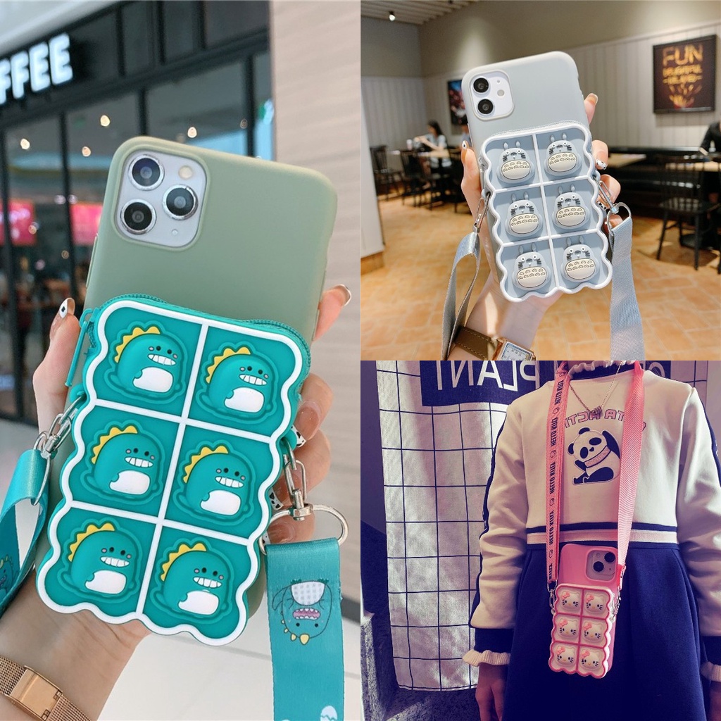 Hello Kitty  Dinosaur Totoro  Case Iphone  Tas Hp Wanita Import  Gantungan Hp Di Leher Pop It Case H